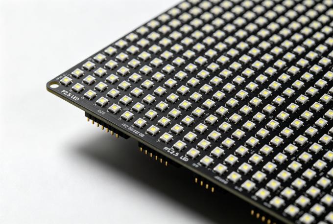 Figure 1: Close-up view of a P2.5 LED module showing the precise SMD pixel arrangement at 2.5mm pitch