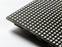 Figure 1: Close-up view of a P2.5 LED module showing the precise SMD pixel arrangement at 2.5mm pitch